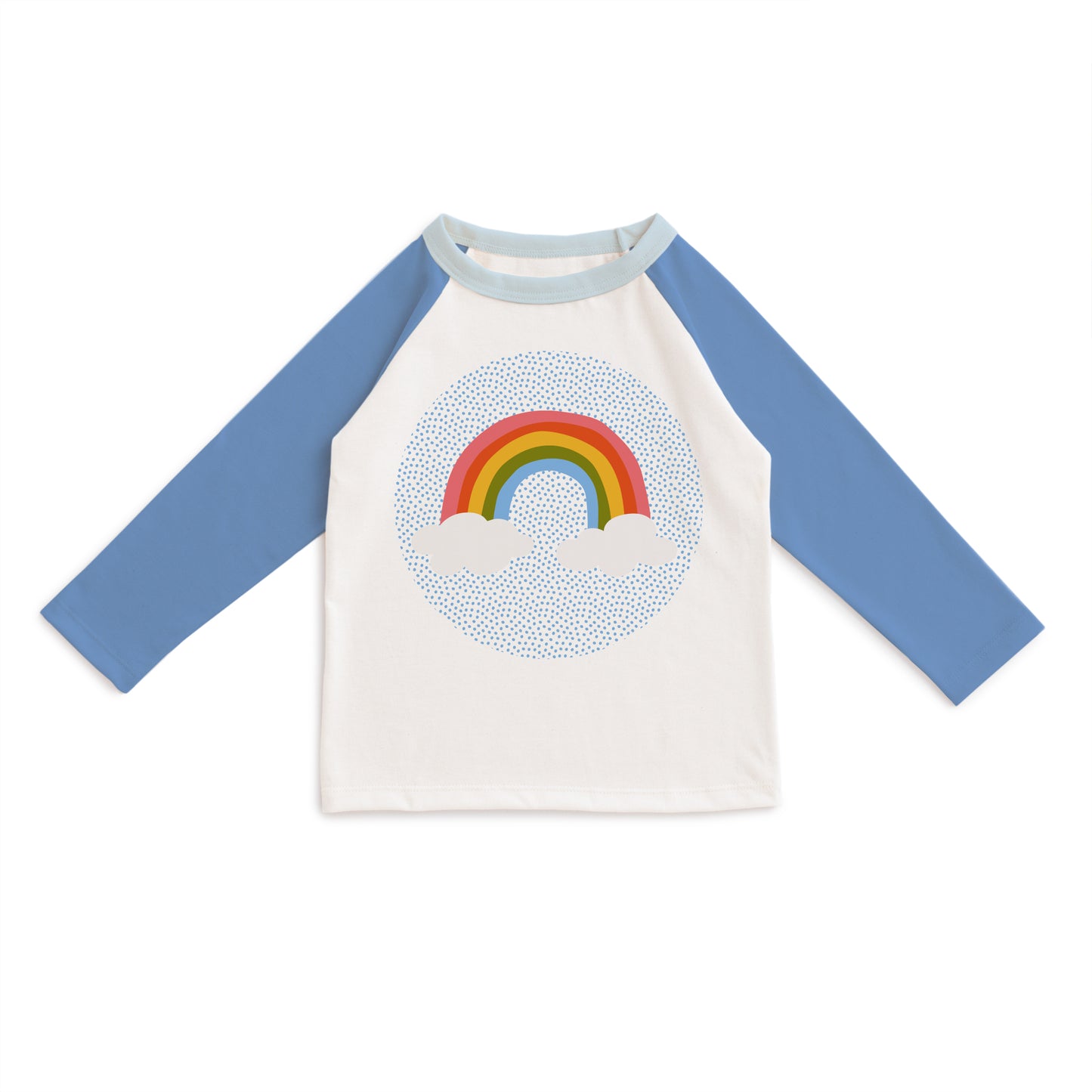 3/4 Sleeve Baseball Tee - Rainbow Lake Blue & Natural