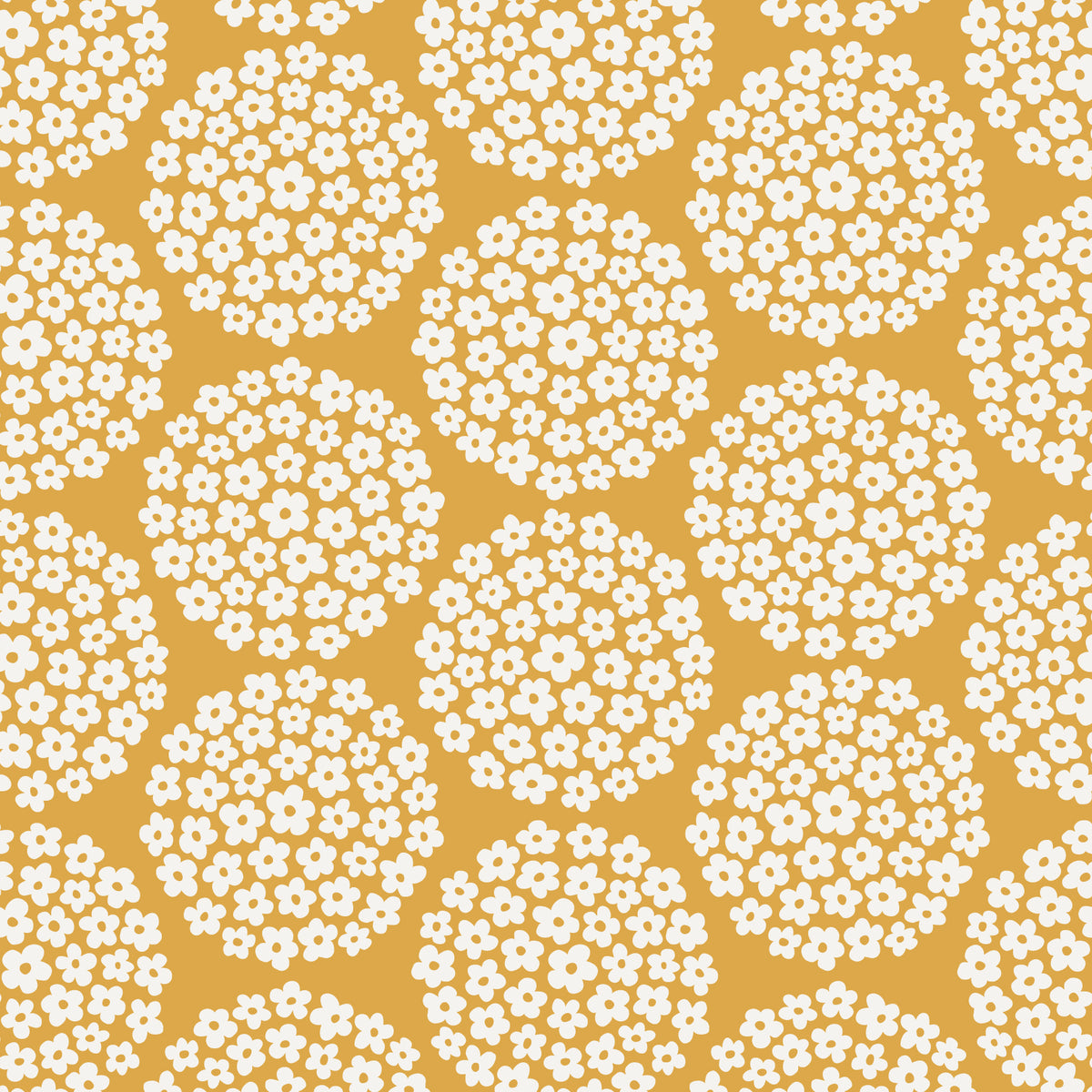 Wallpaper - Flower Dots Ochre