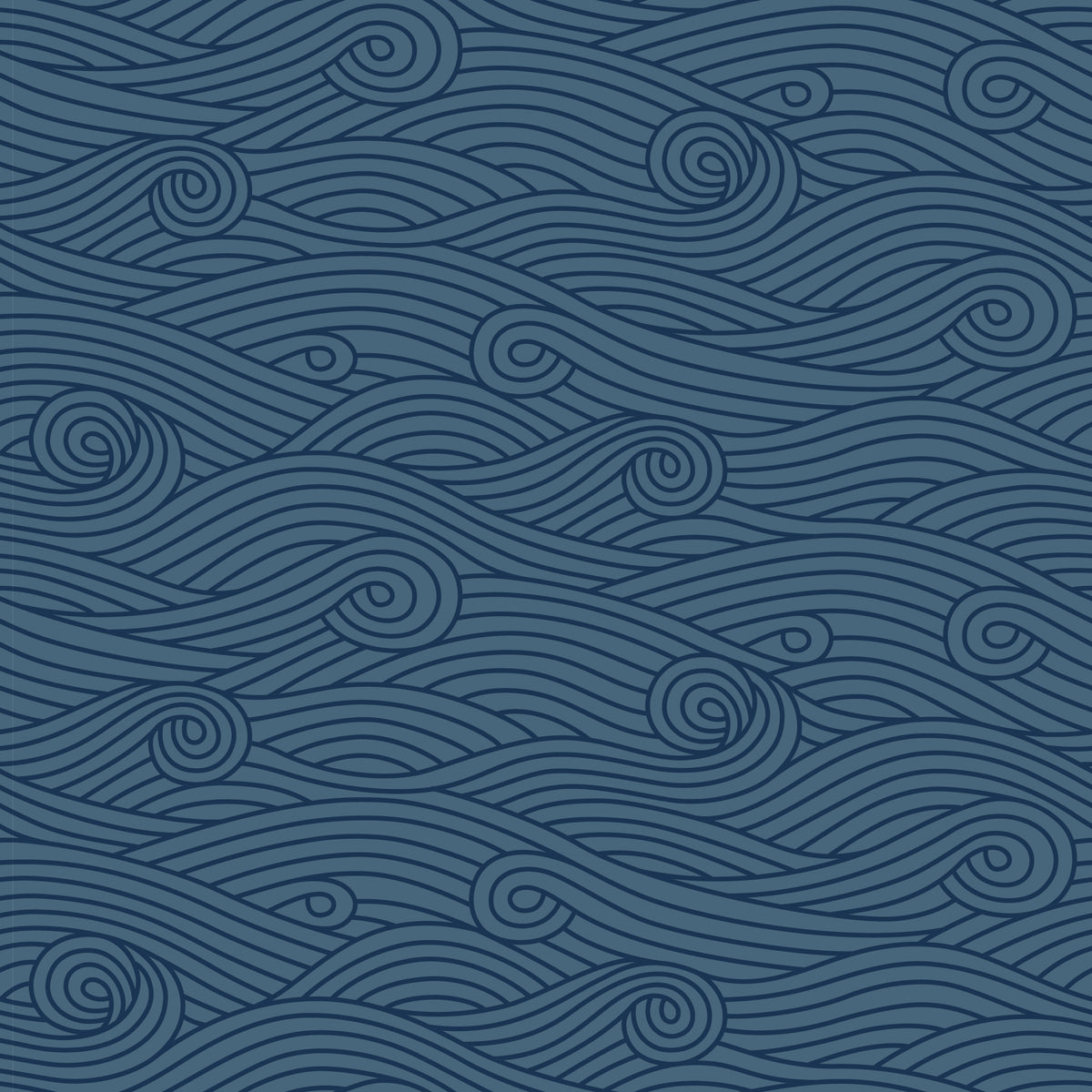 Wallpaper - Ocean Waves Navy & Blue