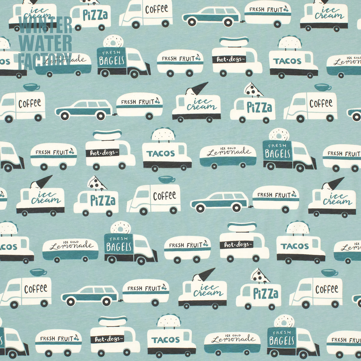 Leggings - Food Trucks Surf Blue