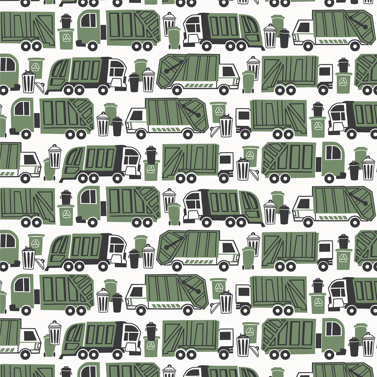 Kids Summer Pajama Set - Garbage & Recycling Green