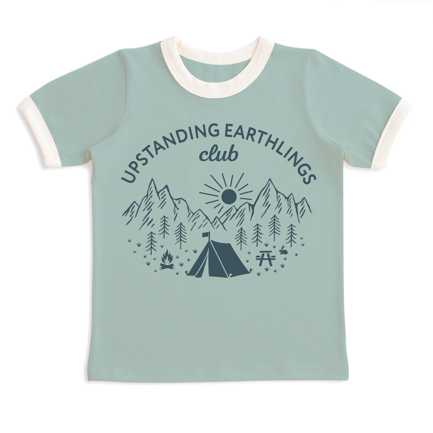 GRAPHIC Ringer Tee - Camp Pale Blue