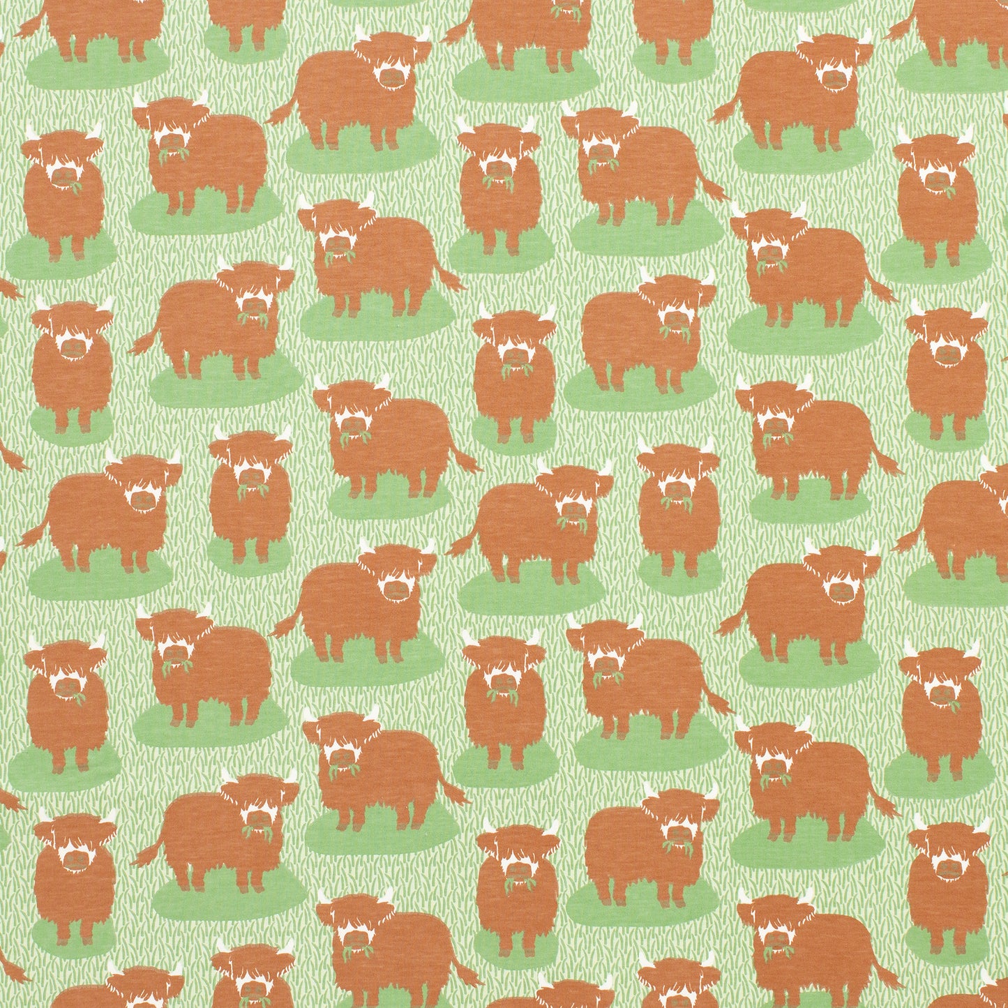 French Terry Shorts - Highland Cows Green