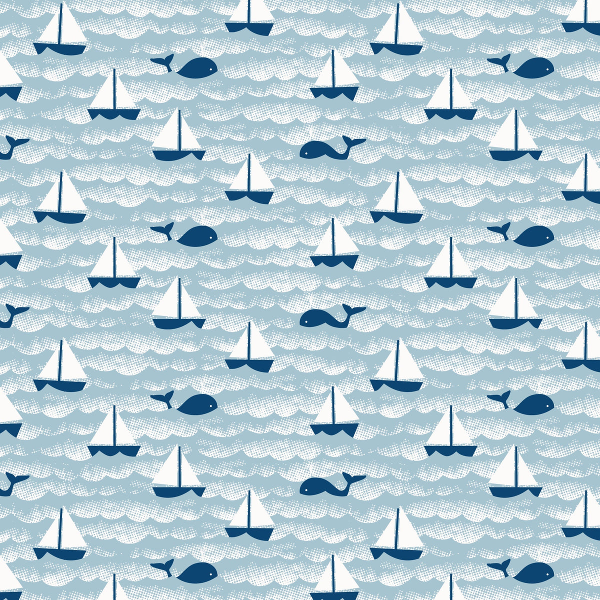 Iris Baby Tunic - Sailboats Ocean Blue & Navy