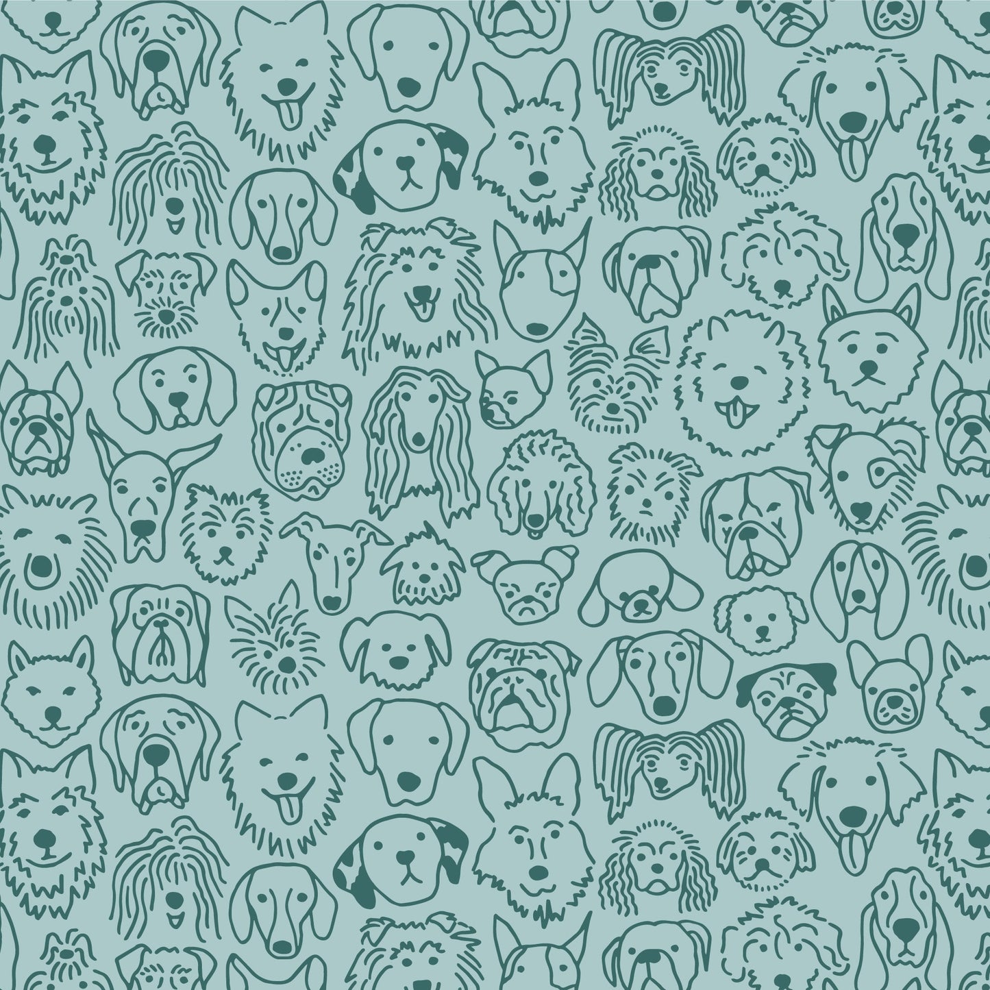 Short-Sleeve Lap Tee - Dogs Pale Blue