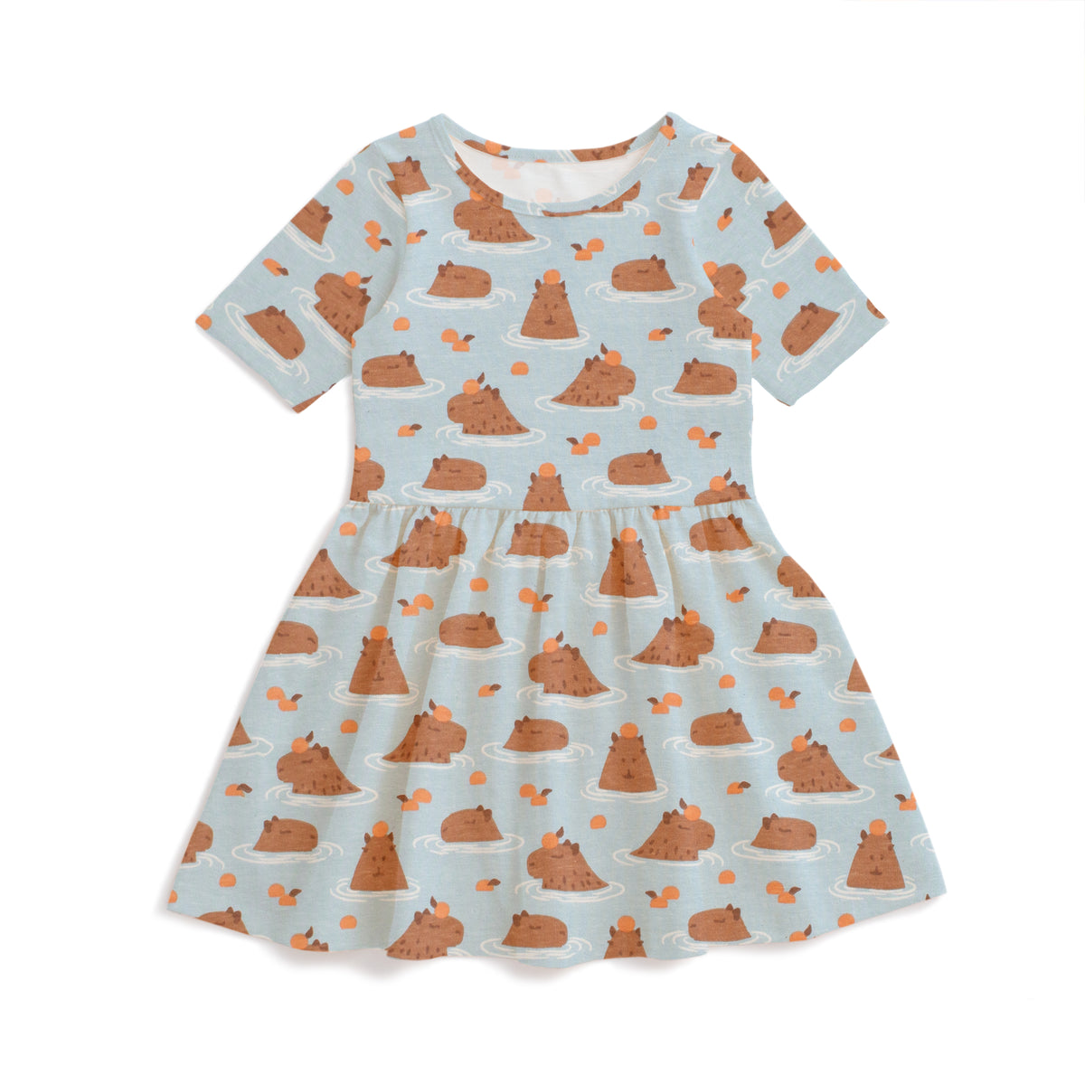 Alberta Dress - Capybaras Blue