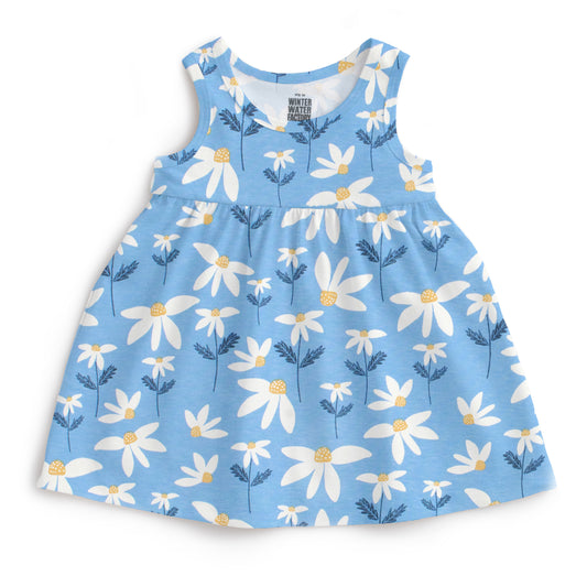 Alna Baby Dress - Daisies Blue