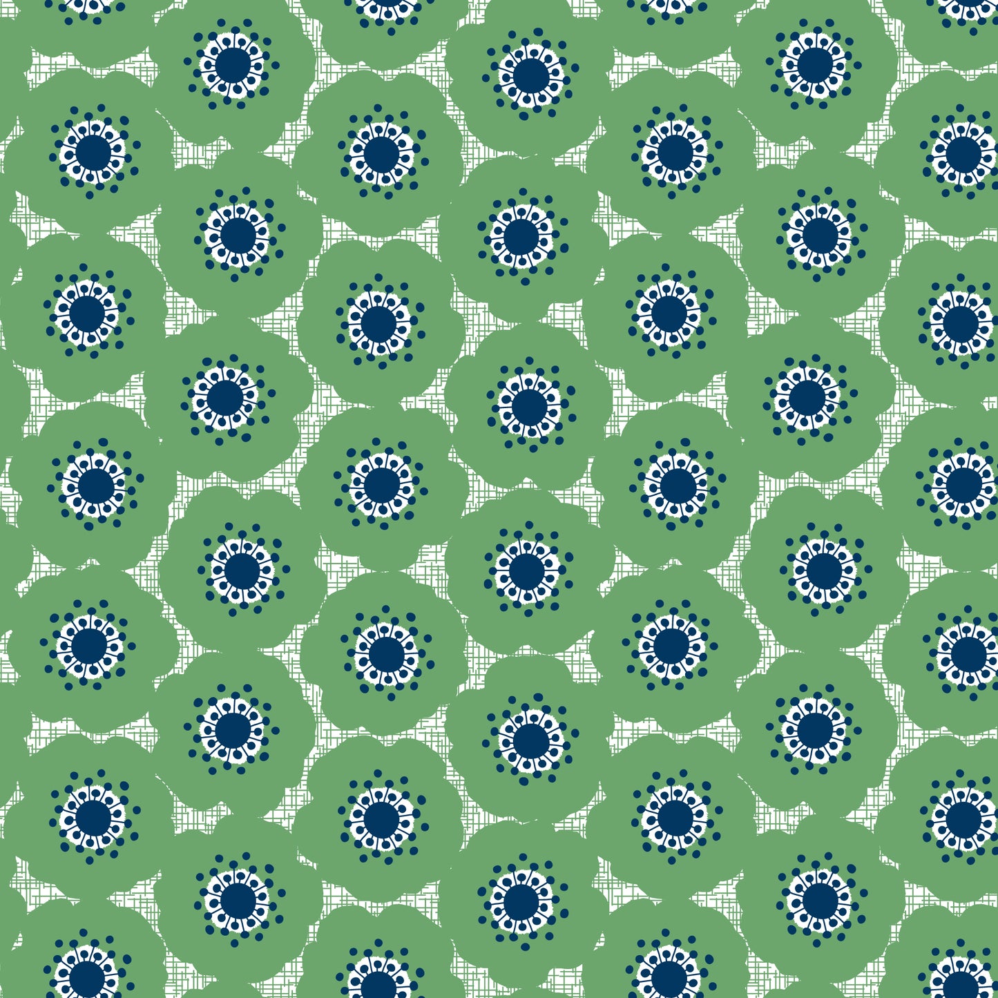 Long-Sleeve Tee - Anemones Green & Navy