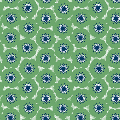 Long-Sleeve Tee - Anemones Green & Navy