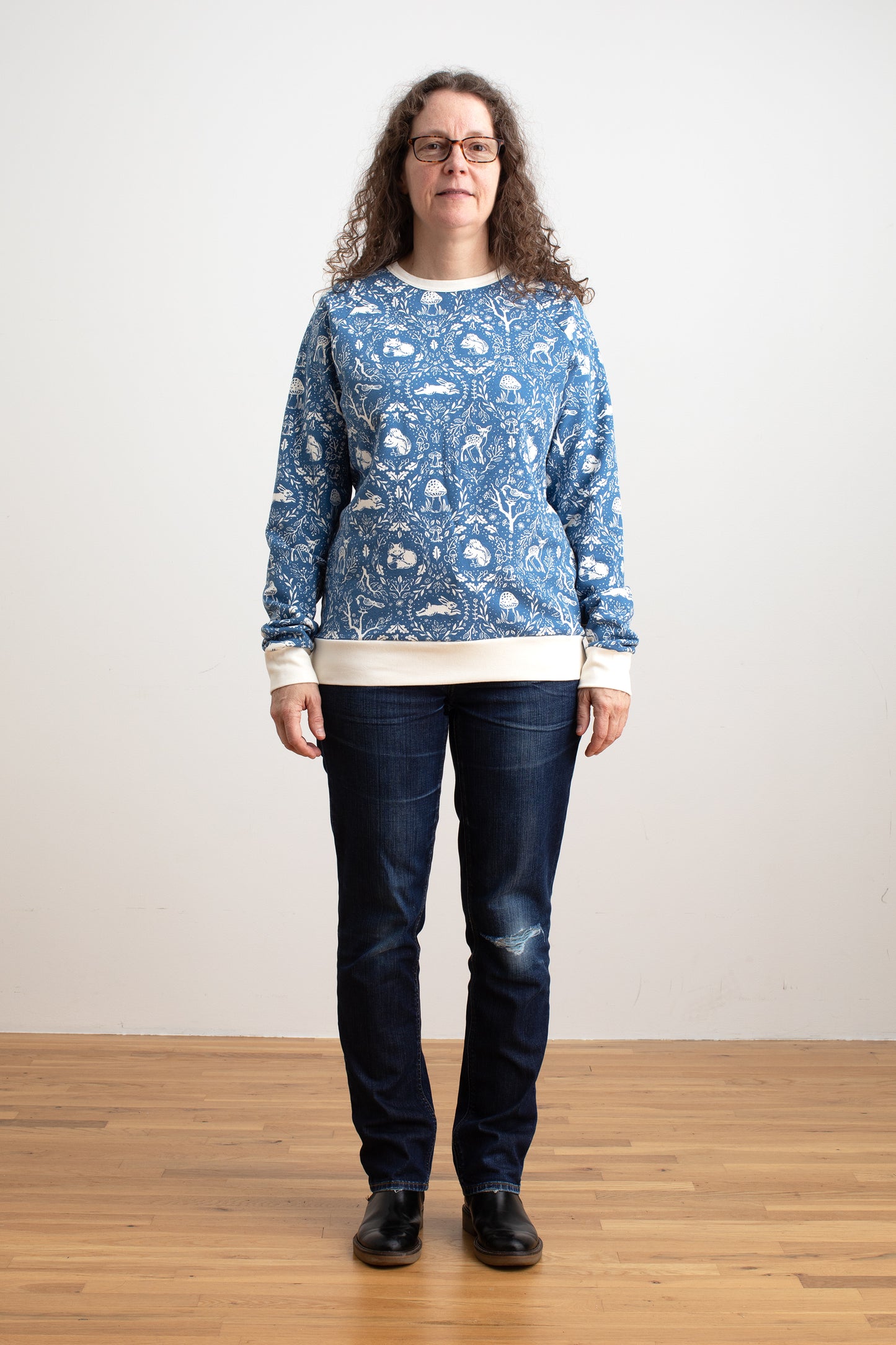 Adult Sweatshirt - Animal Tapestry Blue
