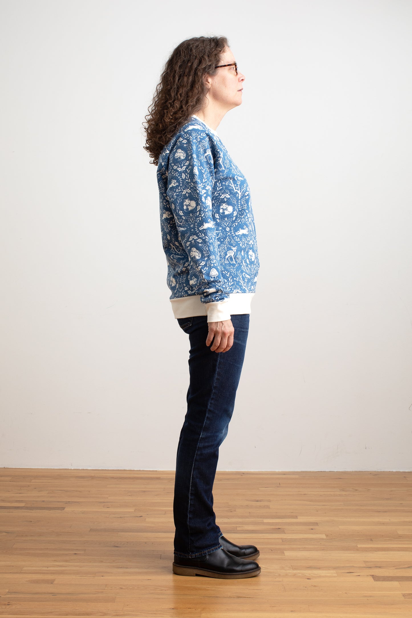 Adult Sweatshirt - Animal Tapestry Blue