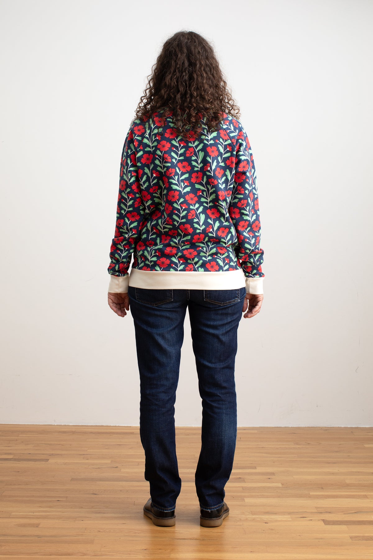 Adult Sweatshirt - Poppies Navy