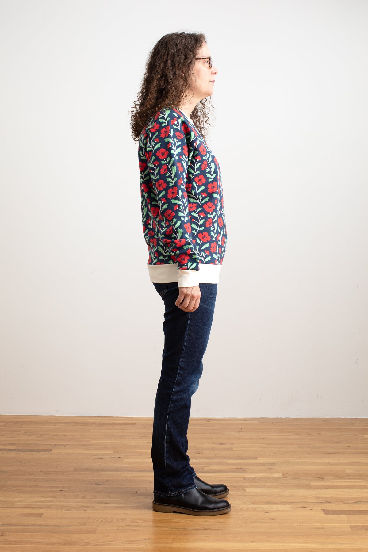 Adult Sweatshirt - Poppies Navy