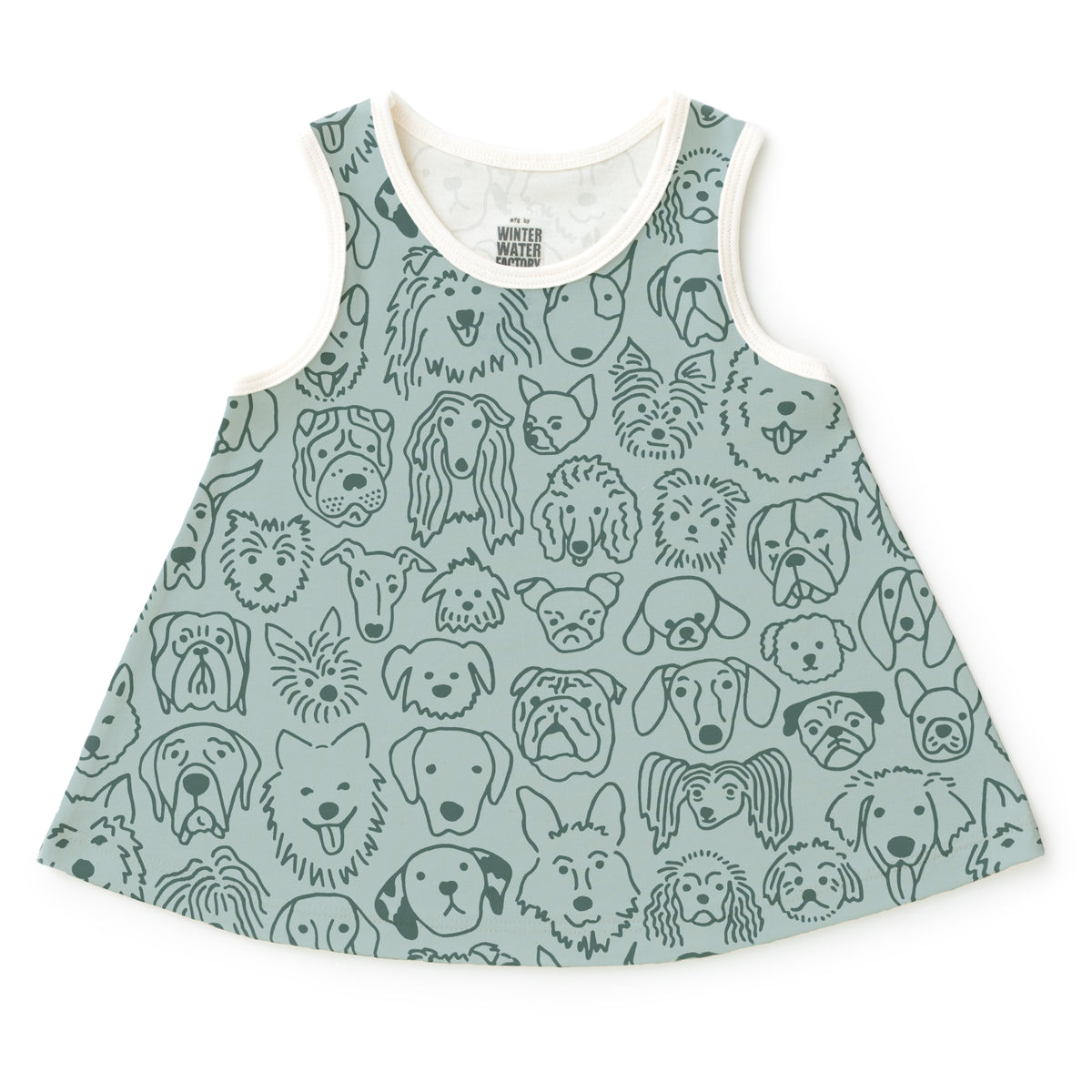 Iris Baby Tunic - Dogs Pale Blue