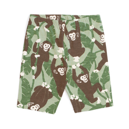 Bike Shorts - Chimpanzees Green