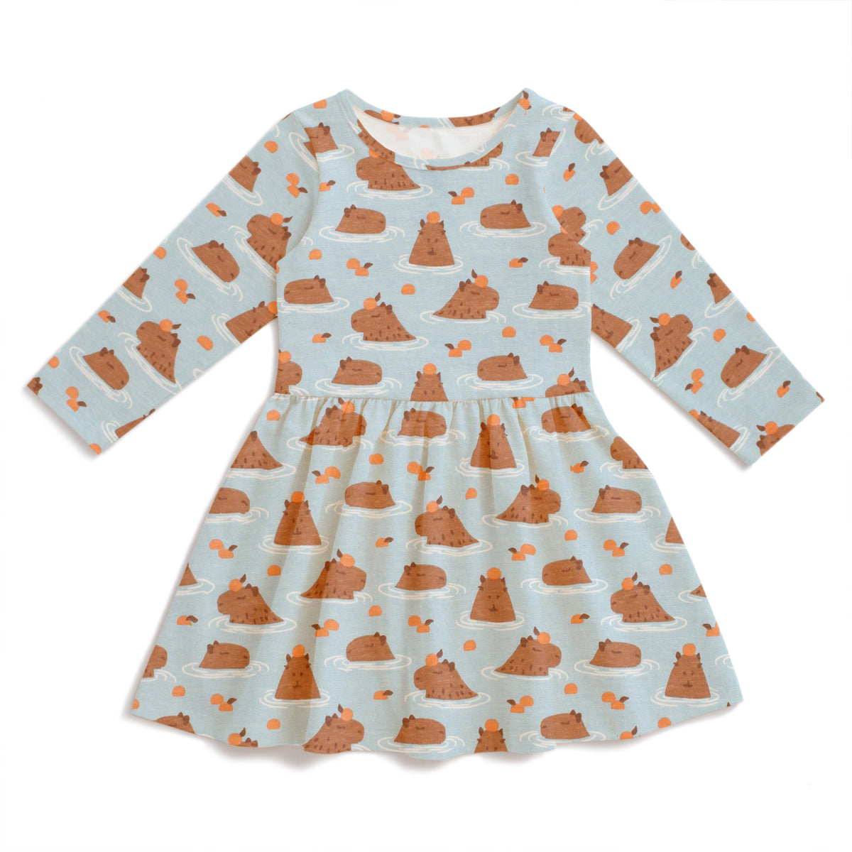 Calgary Dress - Capybaras Blue