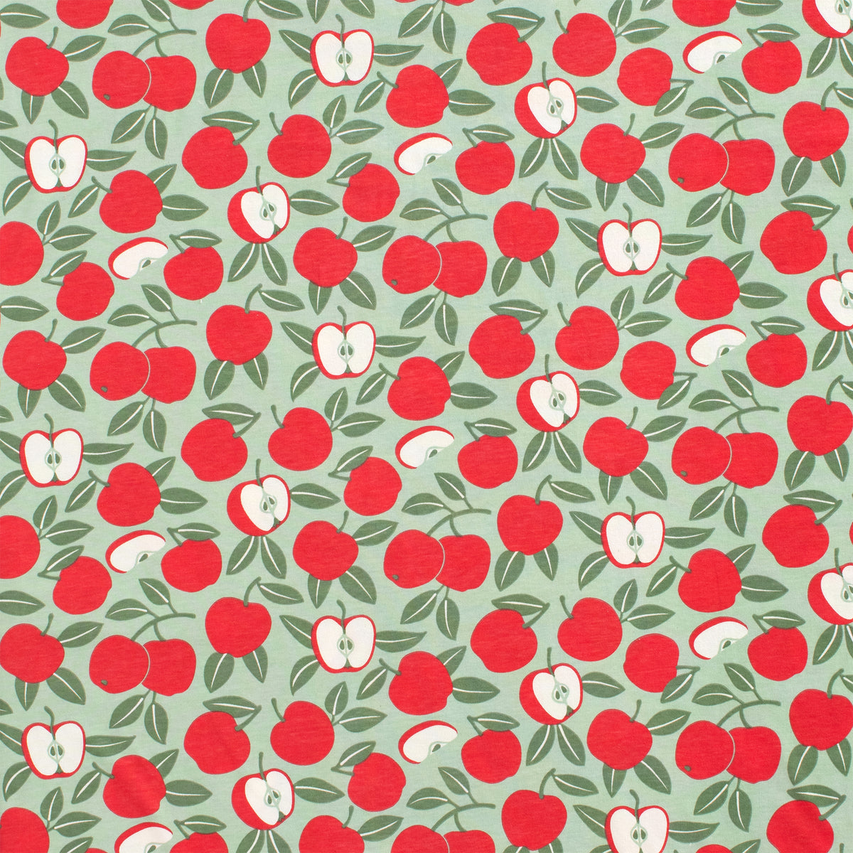 French Terry Jumpsuit - Apples Red & Green