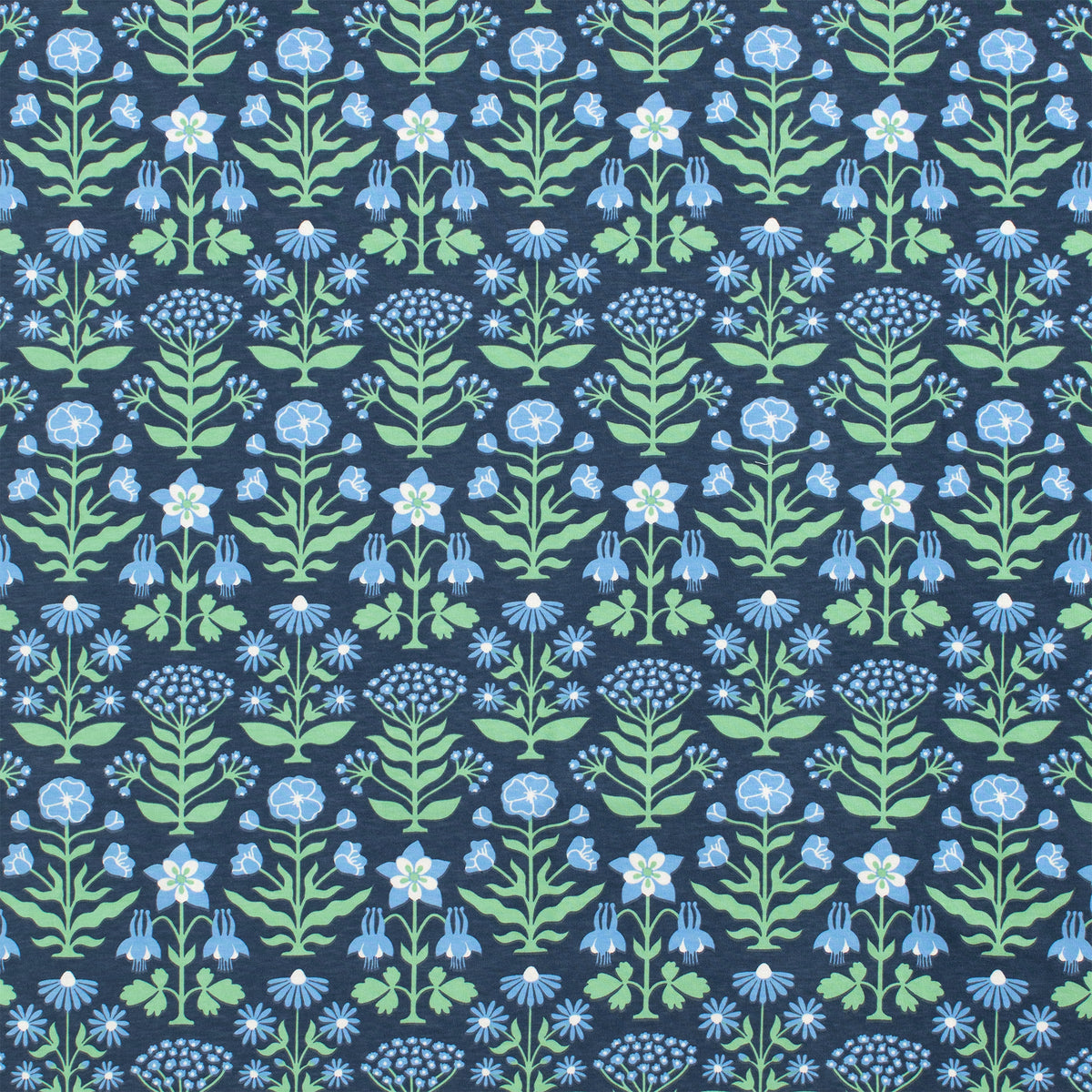 Sweatshirt - Blockprint Floral Blue & Green