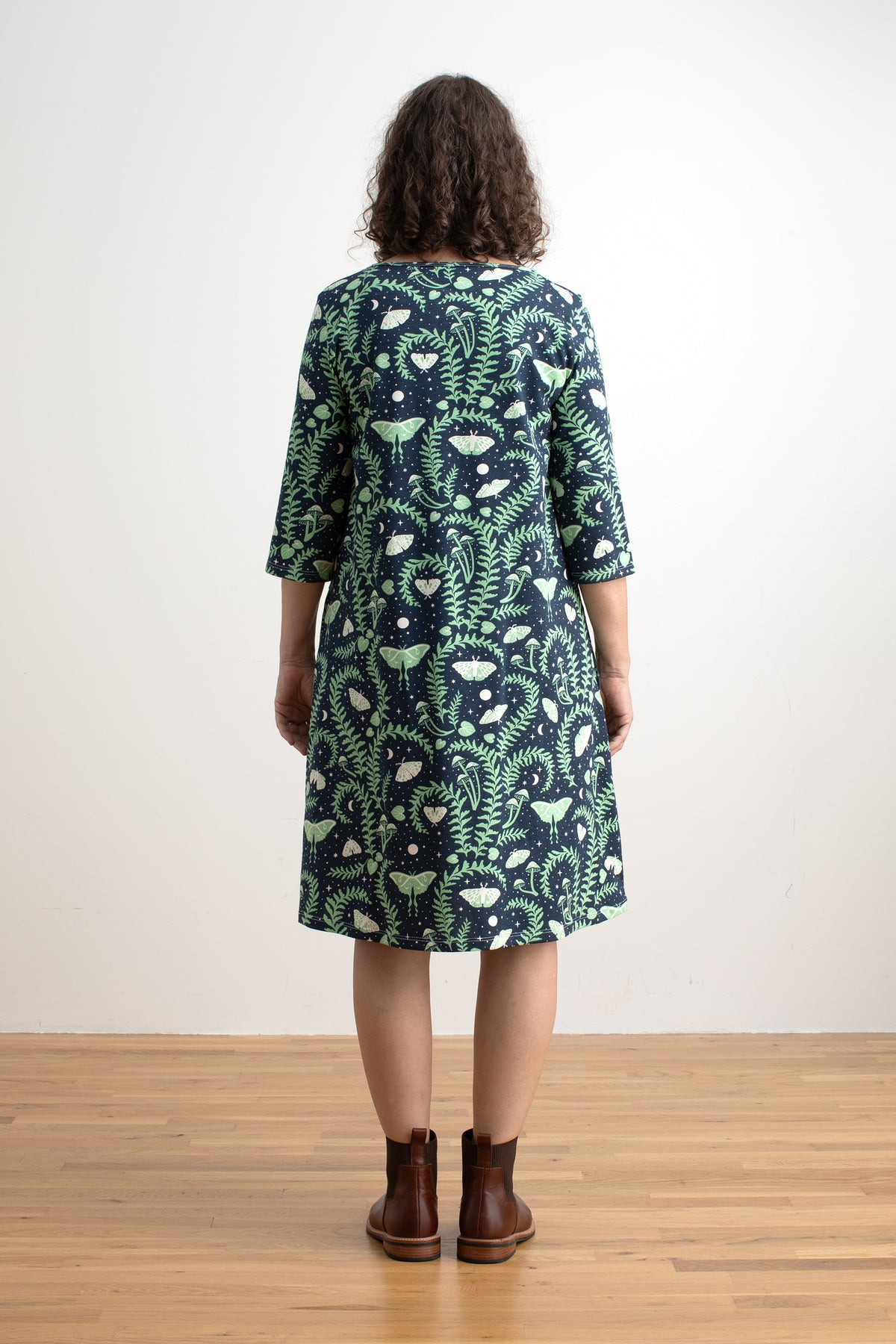 Helsinki Dress - Luna Moths Night Sky