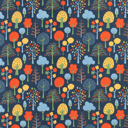 Footed Romper - Trees Navy & Green