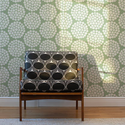Wallpaper - Flower Dots Green