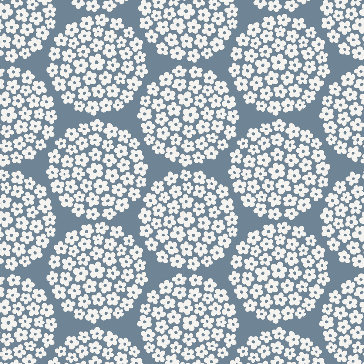 Wallpaper - Flower Dots Blue
