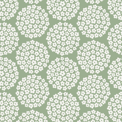 Wallpaper - Flower Dots Green