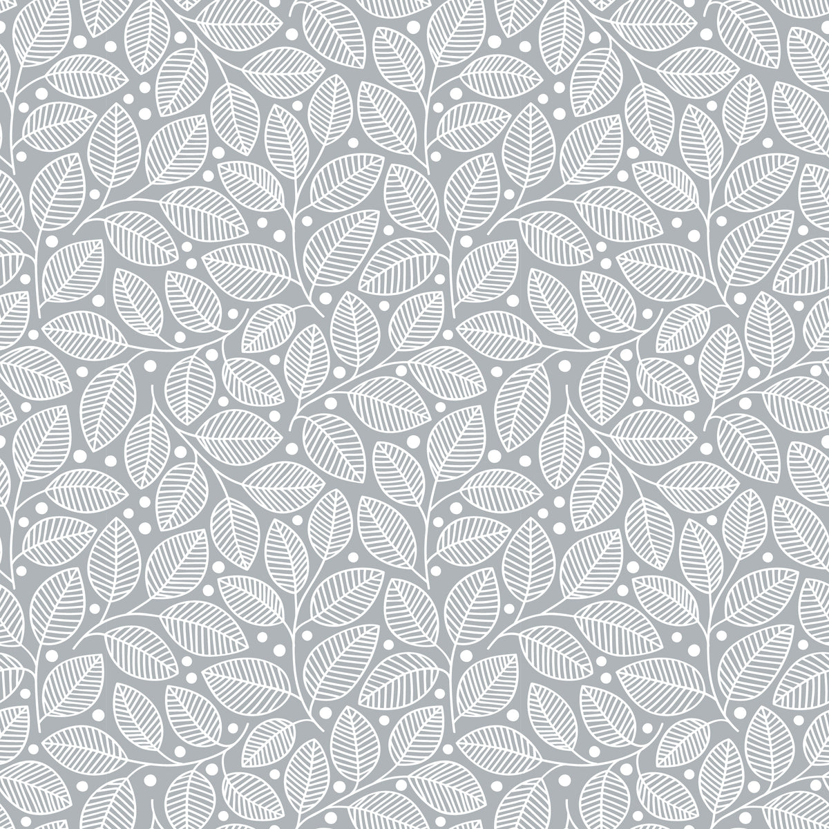 Wallpaper - Leaves & Berries Grey