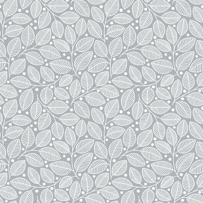 Wallpaper - Leaves & Berries Grey