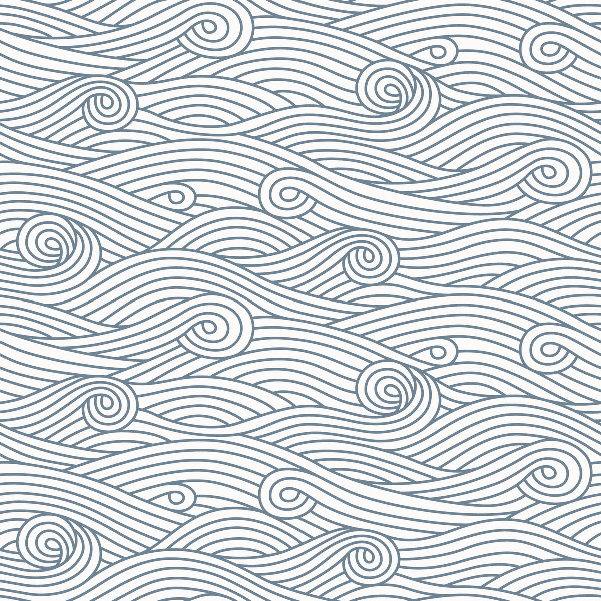 Wallpaper - Ocean Waves Slate Blue