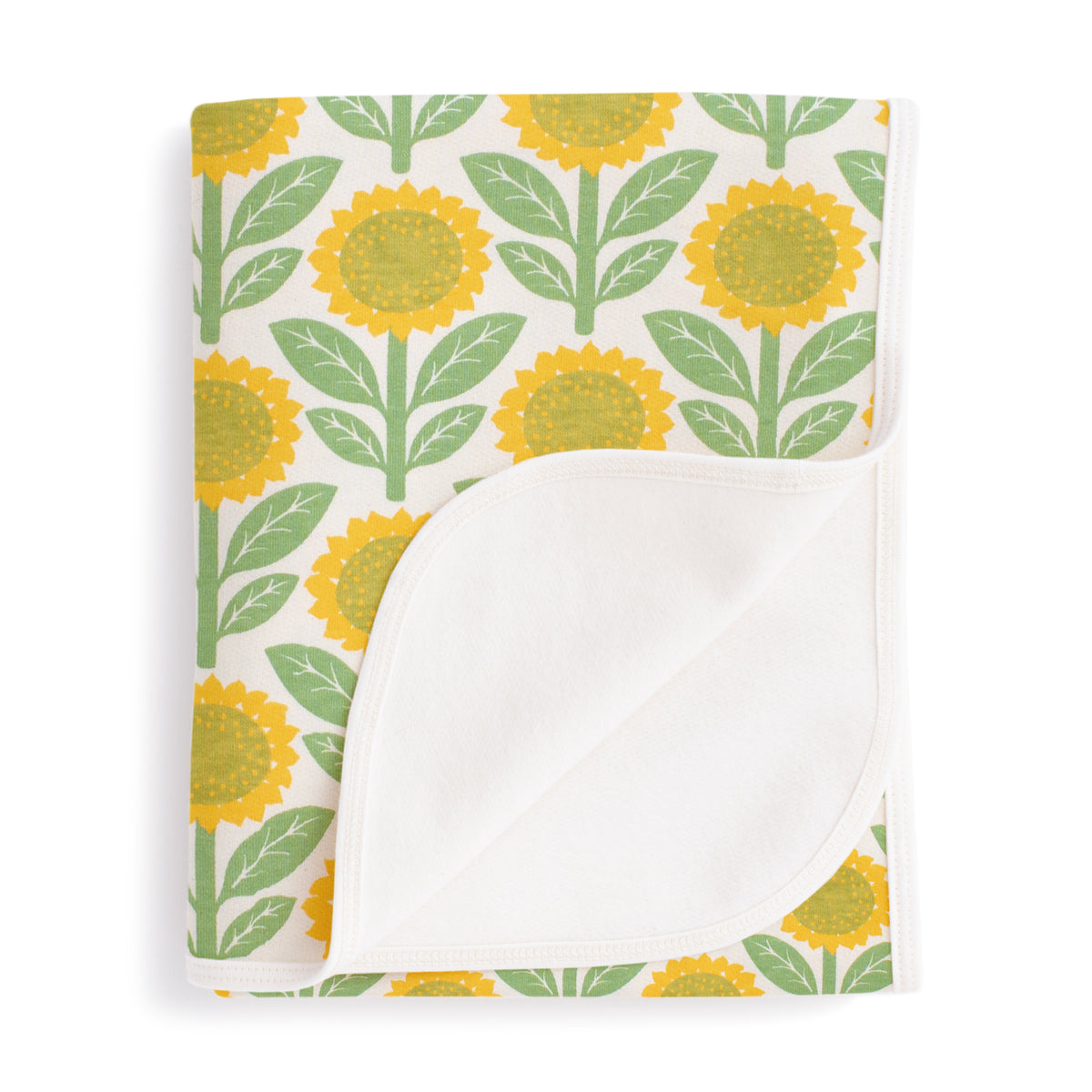 French Terry Blanket - Sunflowers Green