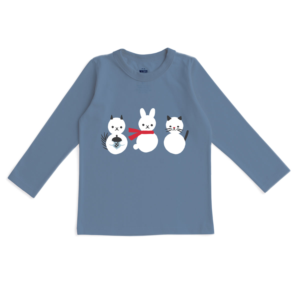 Long-Sleeve GRAPHIC Tee - Snow Friends Lake Blue