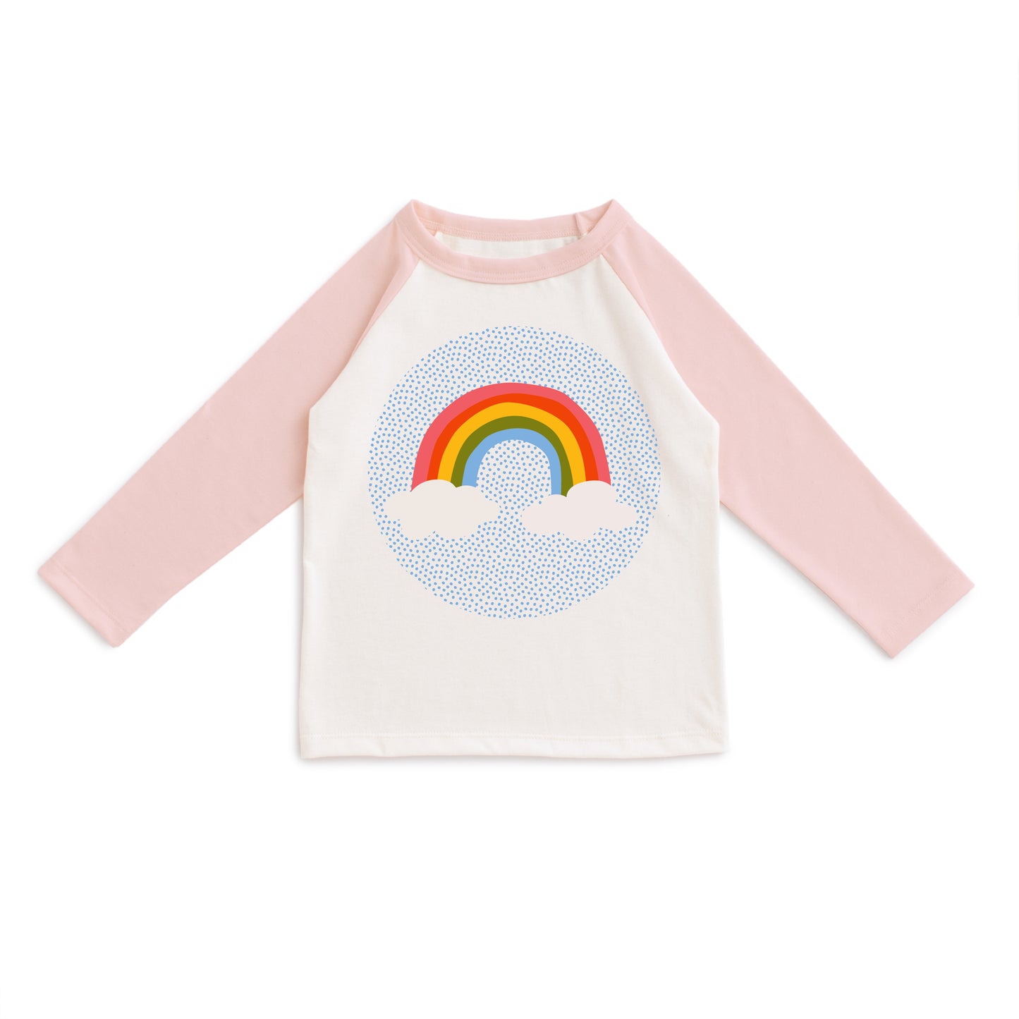 3/4 Sleeve Baseball Tee - Rainbow Pink & Natural
