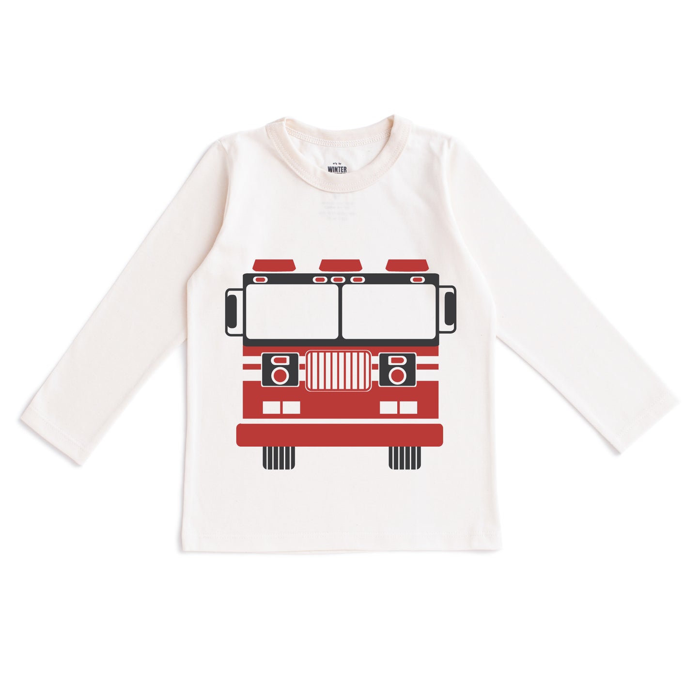Long-Sleeve GRAPHIC Tee - Firetruck Natural