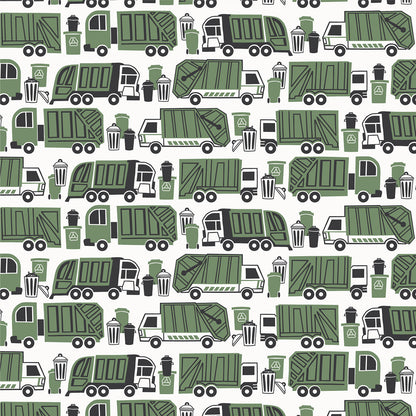 Kids Summer Pajama Set - Garbage & Recycling Green