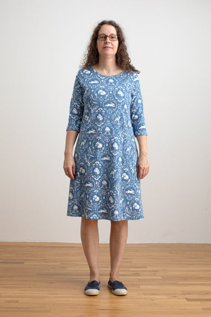 Helsinki Dress - Animal Tapestry Blue