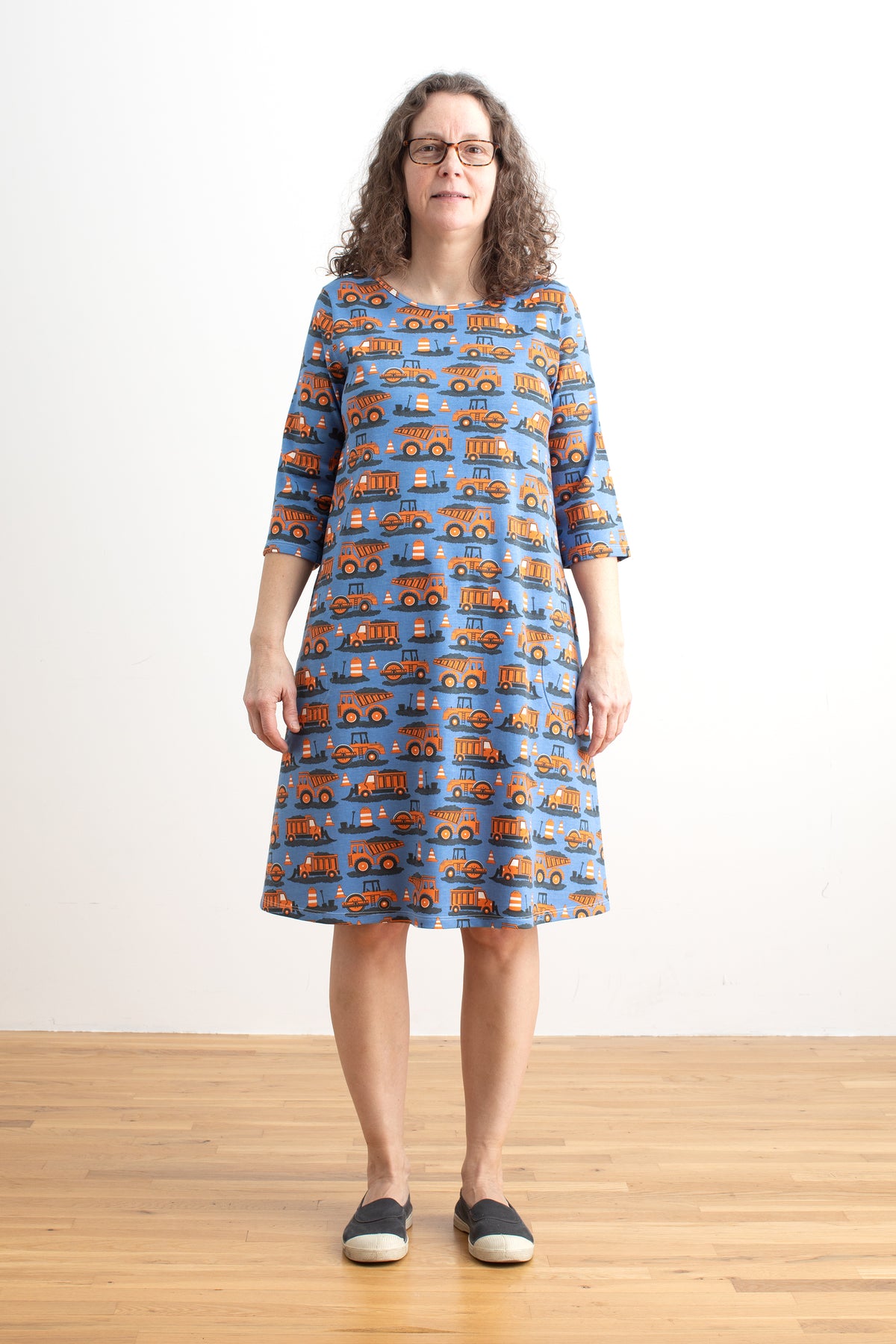 Helsinki Dress - Roadwork Orange & Blue
