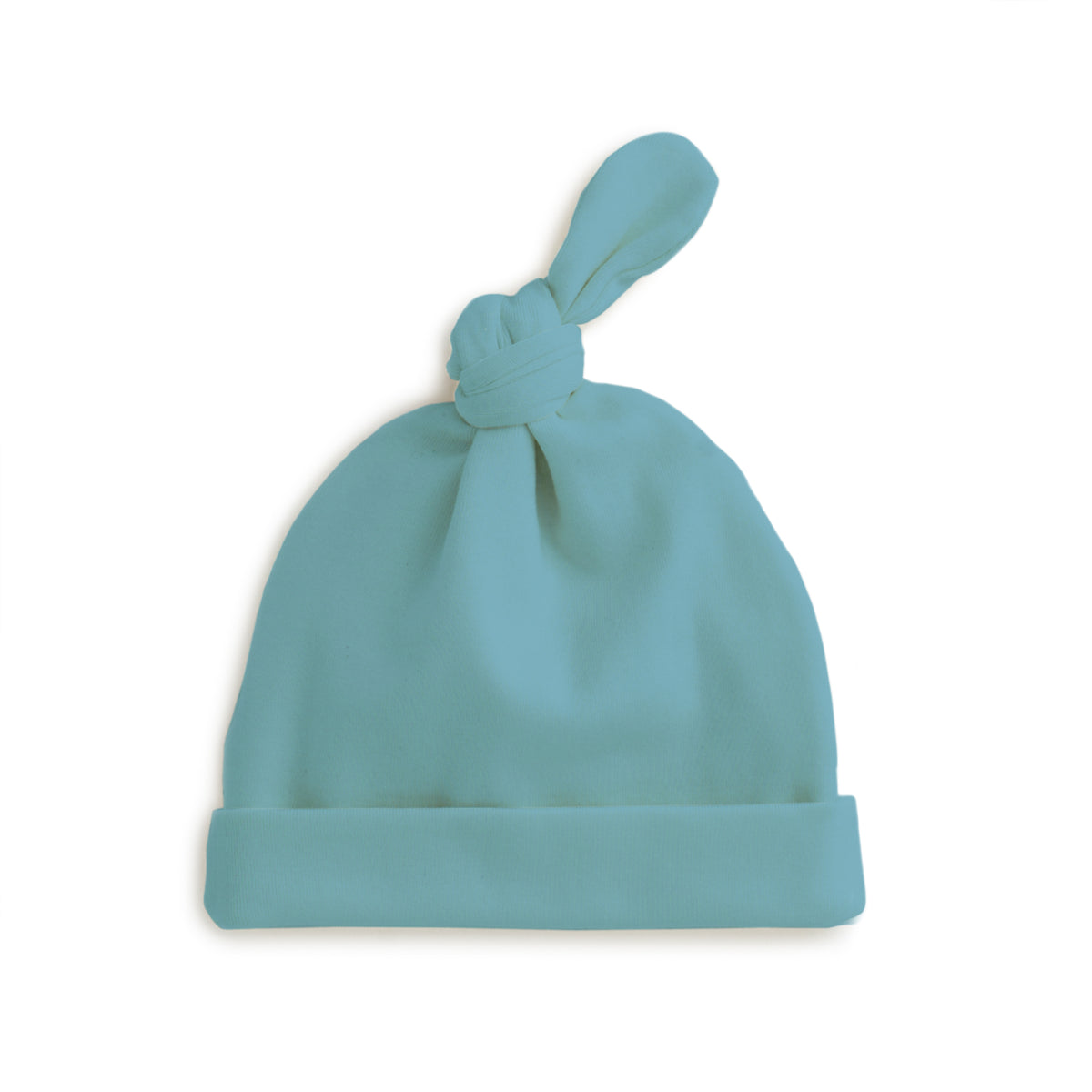 Knotted Baby Hat - Solid Turquoise