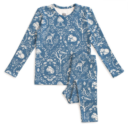 Kids Pajama Set - Animal Tapestry Blue