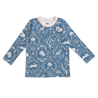 Long-Sleeve Tee - Animal Tapestry Blue
