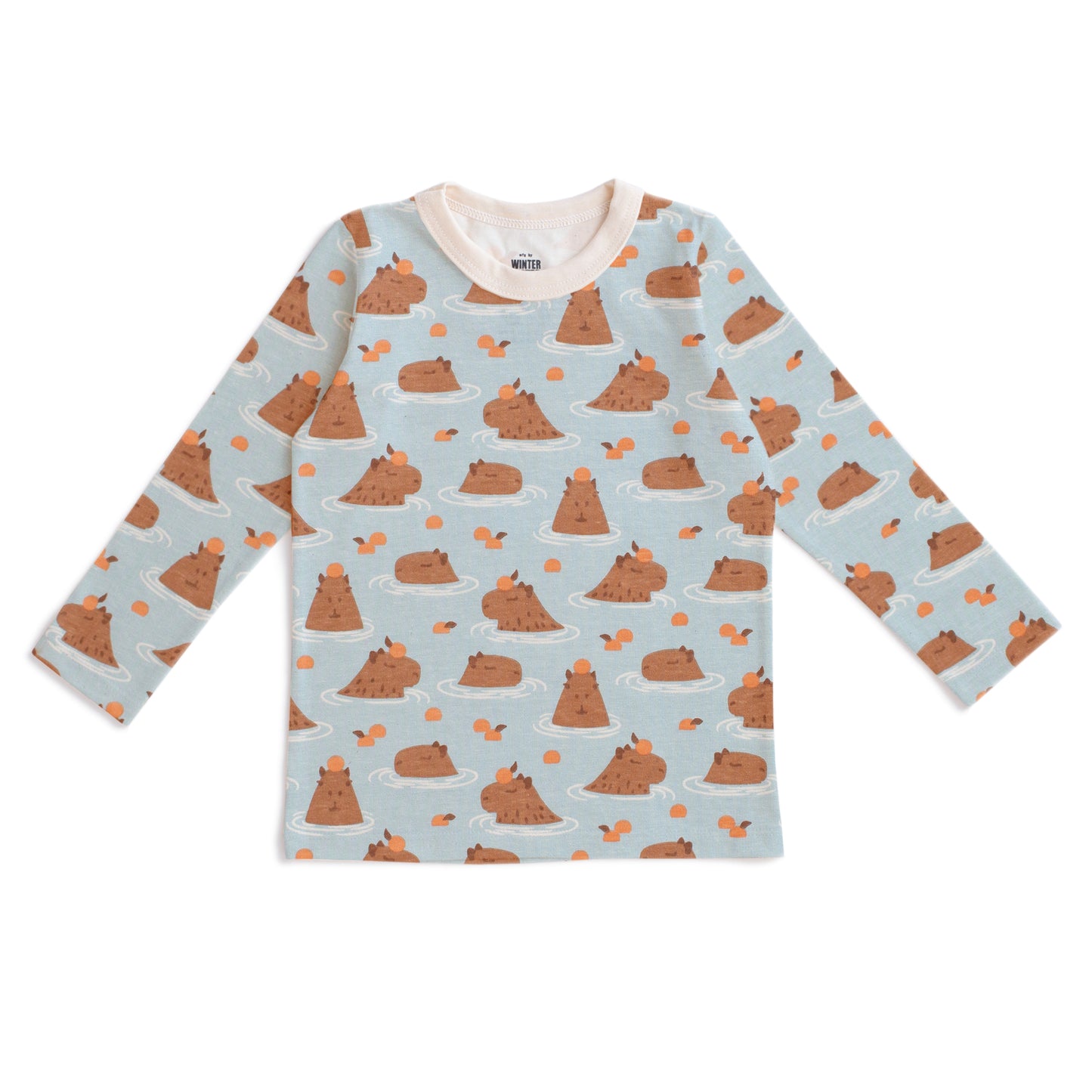 Long-Sleeve Tee - Capybaras Blue