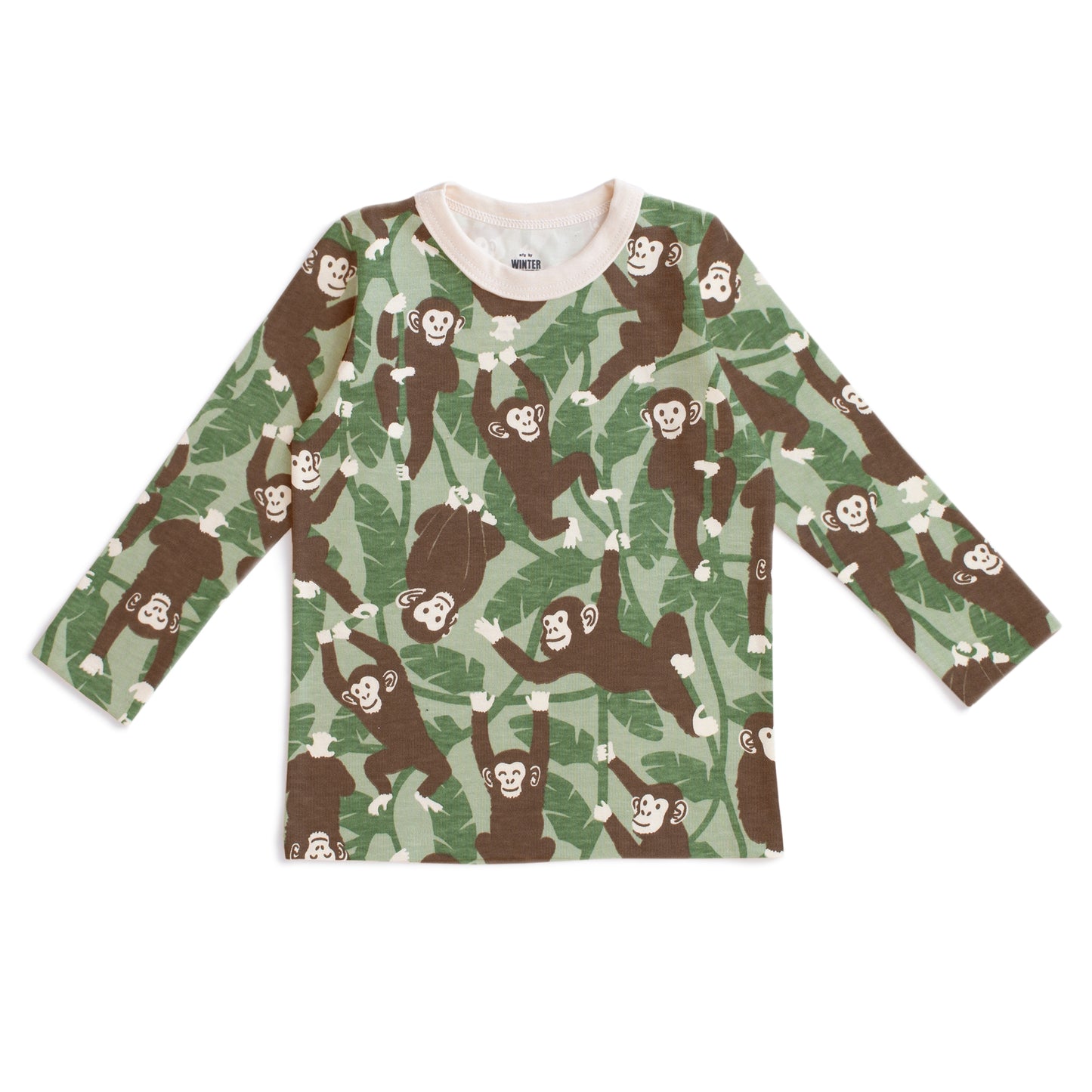 Long-Sleeve Tee - Chimpanzees Green