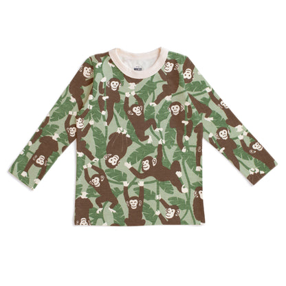 Long-Sleeve Tee - Chimpanzees Green