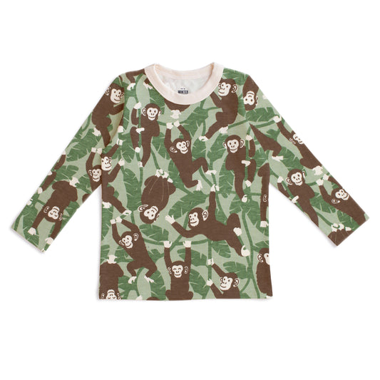 Long-Sleeve Tee - Chimpanzees Green