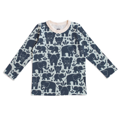 Long-Sleeve Tee - Elephant Herd Navy