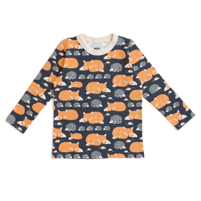 Long-Sleeve Tee - Foxes & Hedgehogs Night Sky