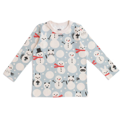 Long-Sleeve Tee - Snow Creatures Sky Blue