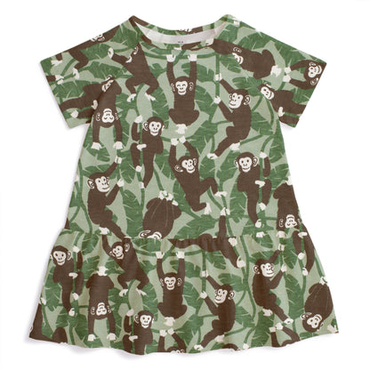 Milwaukee Dress - Chimpanzees Green