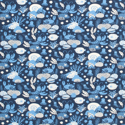 French Terry Blanket - Ocean Life Navy