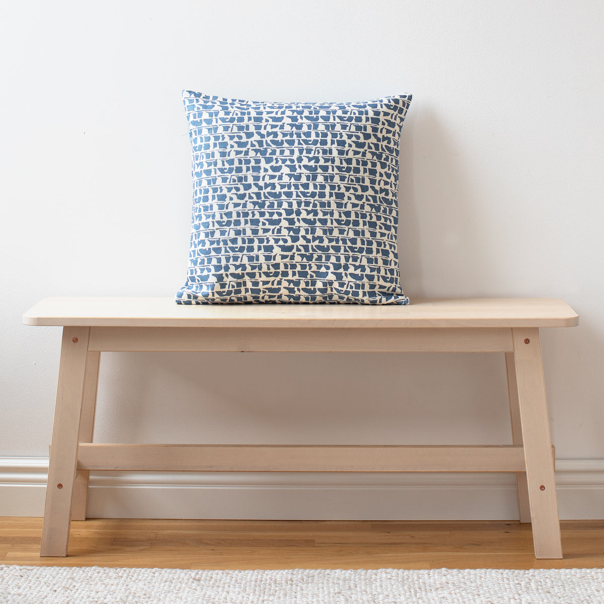 Belgian Linen Pillow Case - Corrugated Blue